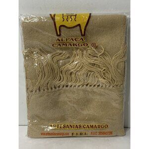 NEW Alpaca Camargo Scarf Authentic Stitched Logo, Brown